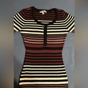 Long sleeve stripe sweater dress